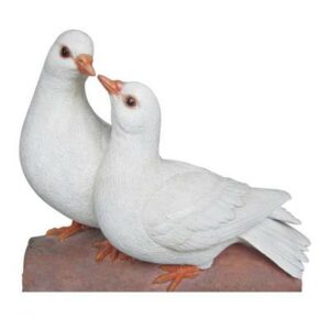 Statue en résine Elisa – Couple de Colombes