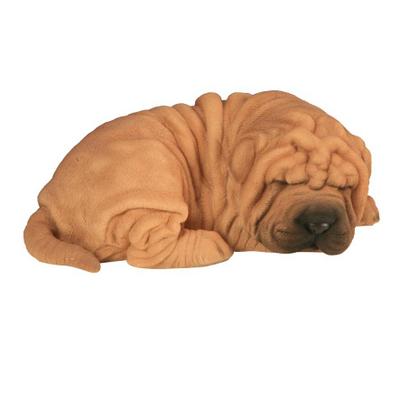 Statue En Resine Ricky Sharpei Bebe Dormant 22 Cm Flora Deco