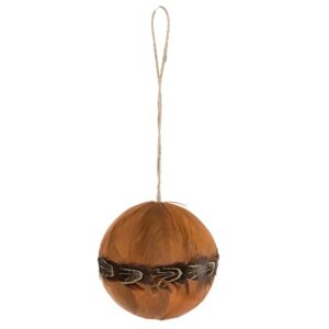 Boules Sapin Noël Lou Plumes Ocre D8
