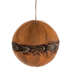 Boules Sapin Noël Lou Plumes Ocre D8