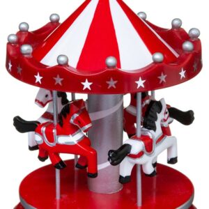 Déco Noël Carrousel Musical Padoue Rouge