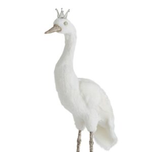 Déco Oiseau Féerique Grue Plumes Blanches Léonie H49