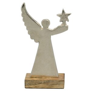 Statue Ange Alu et Bois Bladel H22