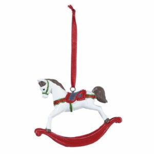 Suspension Noël Cheval à Bascule Kali Rouge et Blanc