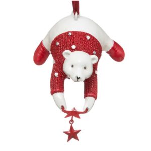 Suspension Noël Ours Siero Rouge et Blanc