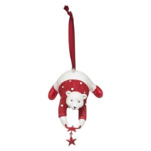 Suspension Noël Ours Siero Rouge et Blanc