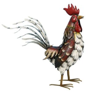 Statue Coq Métal Marron Arone H47 Riviera