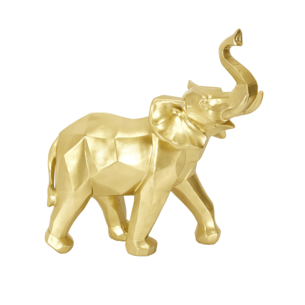 Statue Origami Bangar Eléphant doré H30