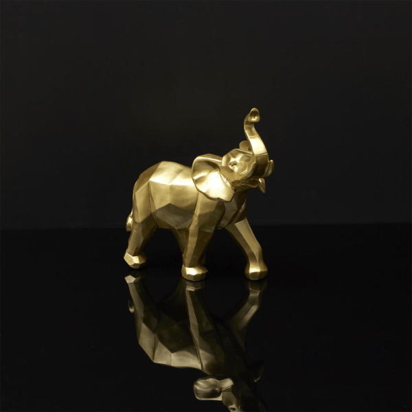 Statue Origami Bangar Eléphant doré H30