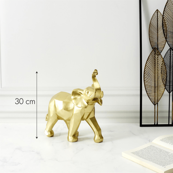 Statue Origami Bangar Eléphant doré H30