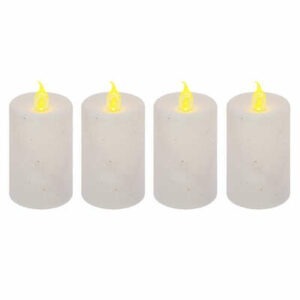 Bougies Led Noël x4 Hanston Blanc pailleté