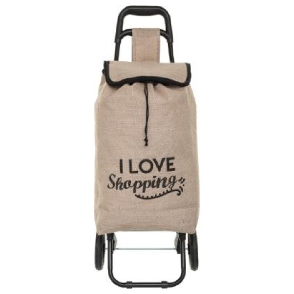 Chariot Shopping Jute Pastora Beige et Noir