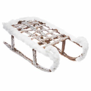 Déco Noël Luge en bois enneigé Binares L37cm