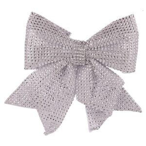 Déco Noël Nœud strass Kemi Argenté