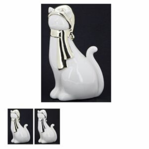 Déco Noël Statue Chat Bangan H17