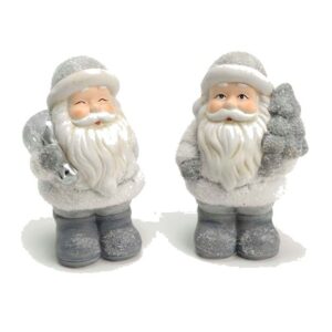 Décoration Père-Noël Gris et Blanc Brina
