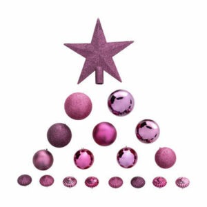 Kit sapin Noël 18 pièces Rowe Cassis Boules et Cimier