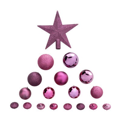 Kit sapin Noël 18 pièces Rowe Cassis Boules et Cimier