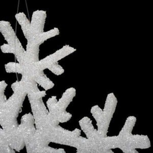 Set de 6 Suspensions de Noël Esbone Flocon Blanc pailleté