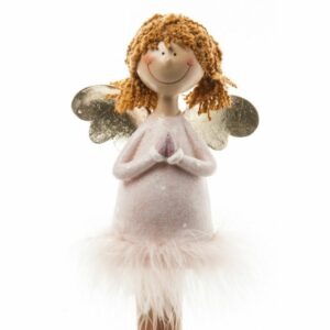Statue Noël – Ange Debout Rose Brescia H30