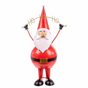 Statue Père Noël Métal HO-HO 26cm