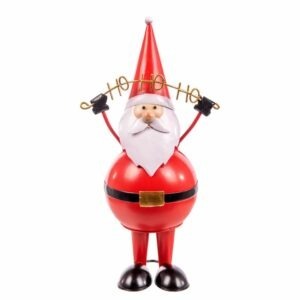 Statue Père Noël Métal HO-HO 36cm