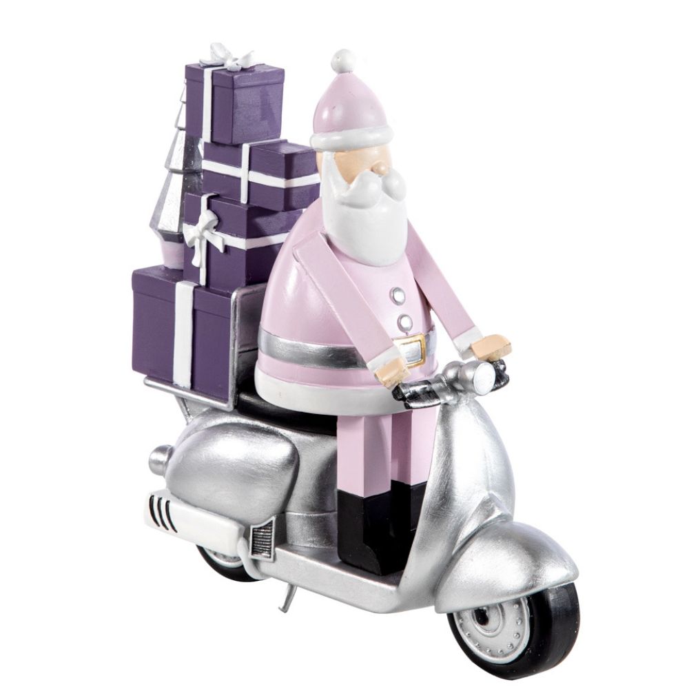 Statue Père-Noël violet Novare scooter