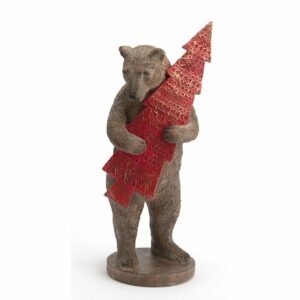 Statue résine Ours debout sapin Largs H36