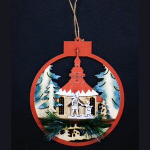 Suspension Bois Scène de Noël Léa