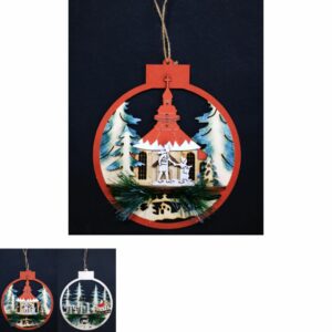Suspension Bois Scène de Noël Léa