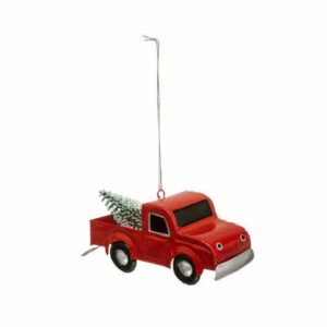 Suspension Noël Camion – Pickup métal Isleton Rouge