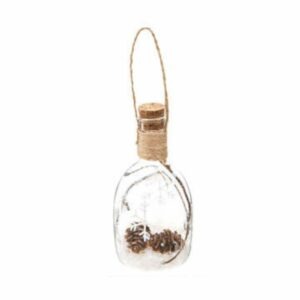 Suspension de Noël Greeley Fiole en verre intérieur floqué