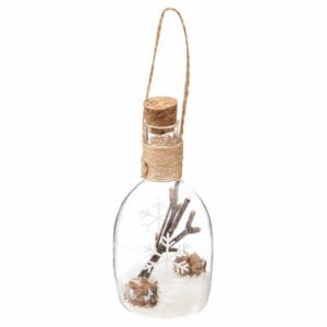 Suspension de Noël Greeley Fiole en verre intérieur floqué