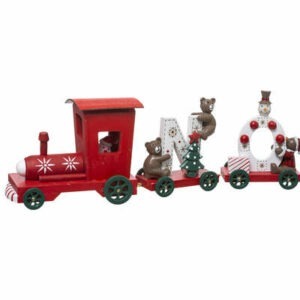 Train Bois 4 Wagons Noël et personnages Noorvik