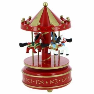 Carrousel Musical Noël Chevaux Renzo Rouge