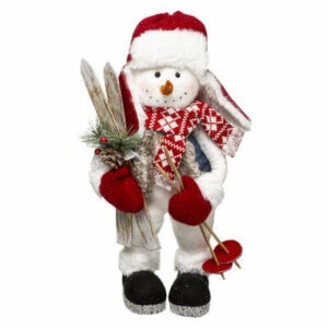 Personnage de Noël Bonhomme de Neige Ski Akito H47cm