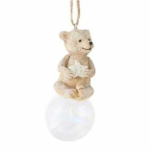 Suspension Noël Ceslo Ourson assis boule verre