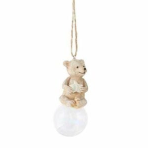 Suspension Noël Ceslo Ourson assis boule verre