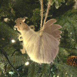 Suspension Noël Natalina Poule Bois et Laine