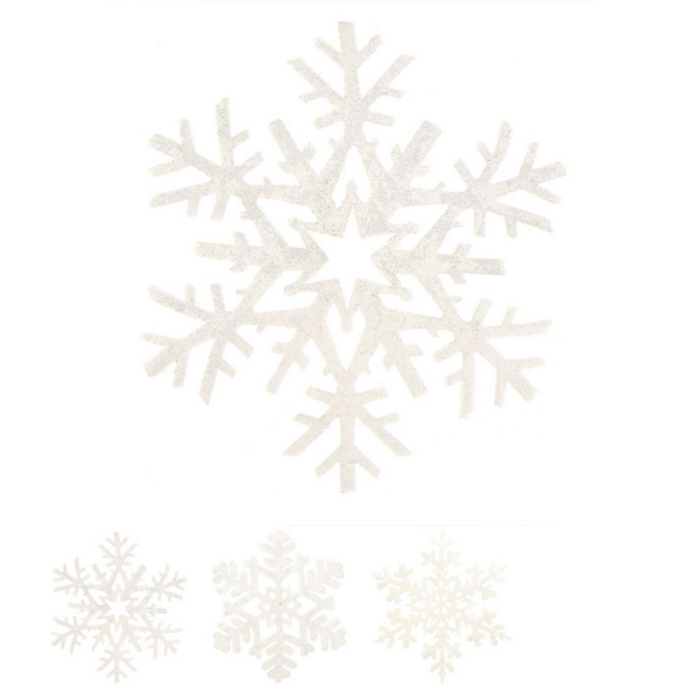 Suspension de Noël Flocon de Neige Blanc H35cm