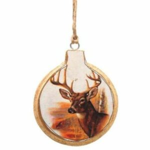 Suspension sapin noël Danilo en bois dessin Cerf
