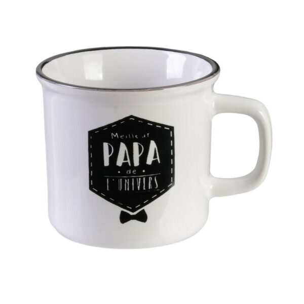 Mug Vintage Meilleur Papa Blanc et Noir