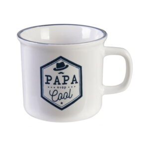 Mug Vintage Papa Cool Blanc et Bleu