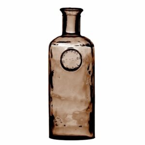 Vase bouteille en verre recyclé Adèle Marron H27cm