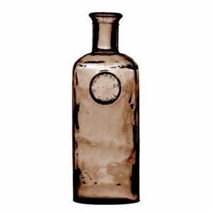 Vase bouteille en verre recyclé Adèle Marron H35cm