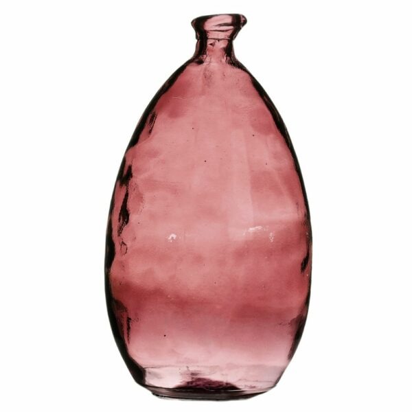 Vase bouteille en verre recyclé Louna Rubis H30cm