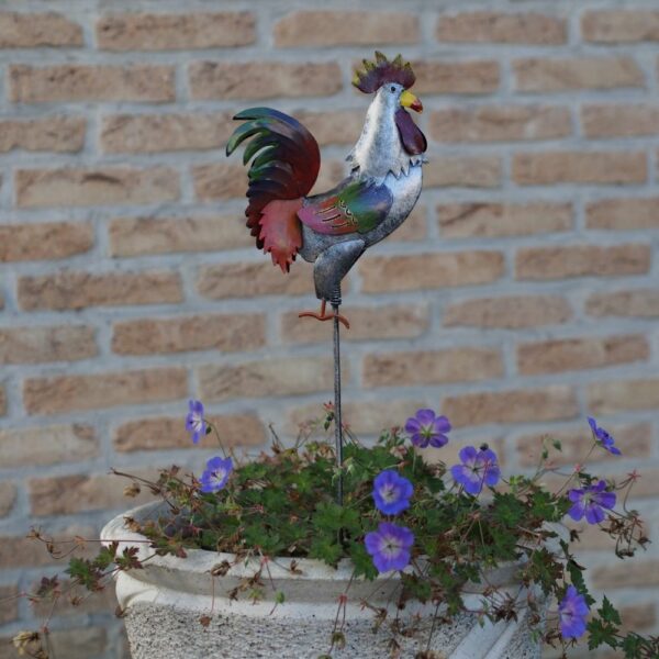 Coq en métal à planter Aramis
