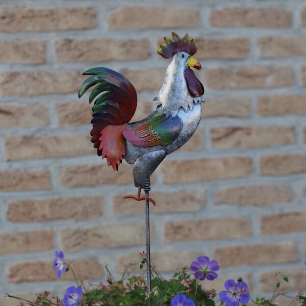 Coq en métal à planter Aramis