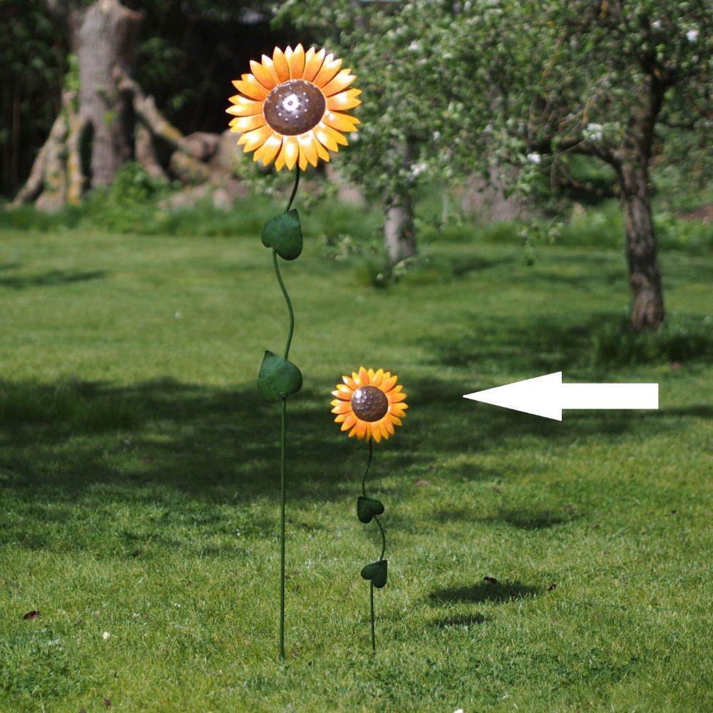Fleur en métal à planter Tournesol H70 cm