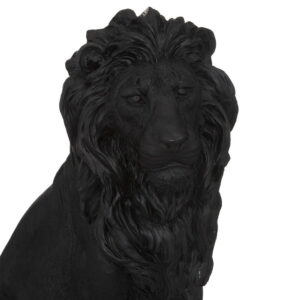 Statue Lion Noir Résine Vicovaro H52cm